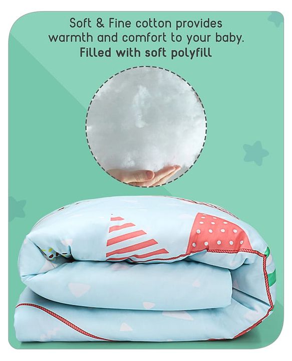 Babyhug Cotton Digital Print Quilt Aeroplane Theme - White