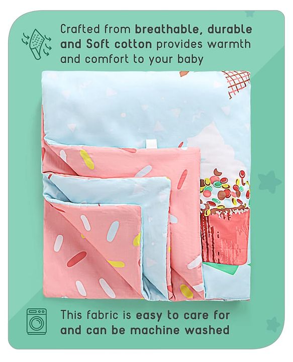 Babyhug Cotton Digital Print Quilt Aeroplane Theme - White