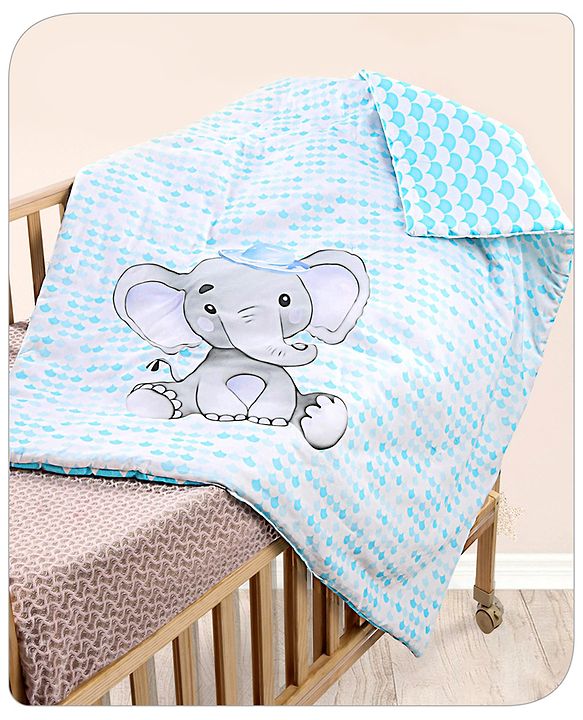 Babyhug Cotton Digital Print Quilt Aeroplane Theme - White