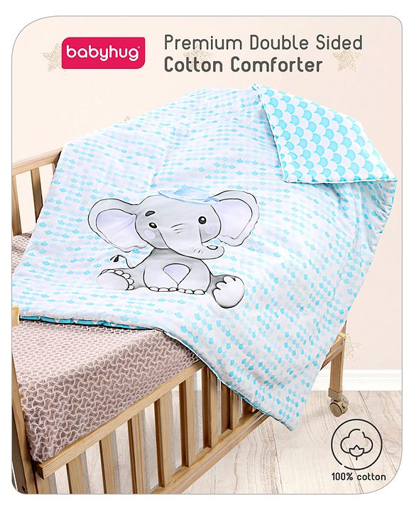 Babyhug Cotton Digital Print Quilt Aeroplane Theme - White