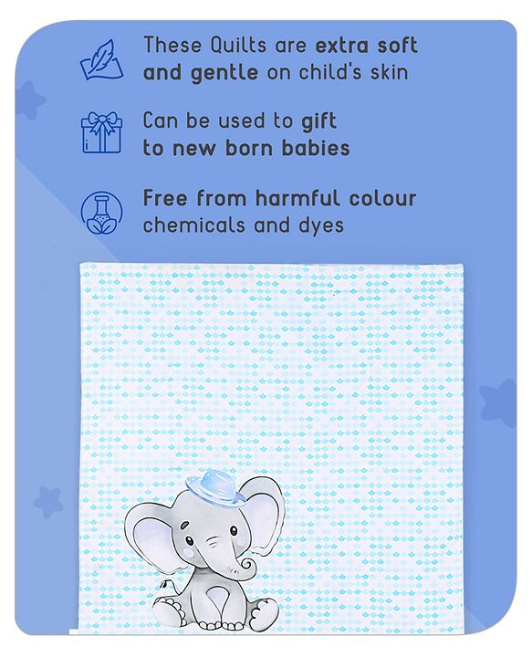 Babyhug Cotton Digital Print Quilt Aeroplane Theme - White