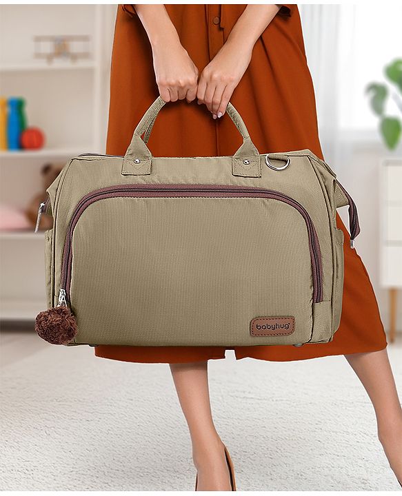 Babyhug 3-in-1 Diaper Bag Multifunctional Tote Sling & Backpack for Travel  - Brown