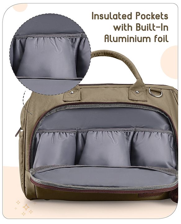 Babyhug 3-in-1 Diaper Bag Multifunctional Tote Sling & Backpack for Travel  - Brown