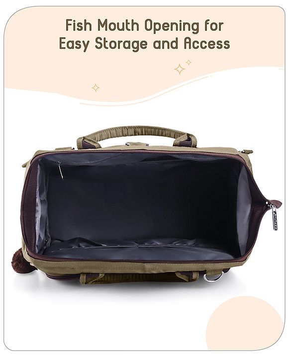 Babyhug 3-in-1 Diaper Bag Multifunctional Tote Sling & Backpack for Travel  - Brown