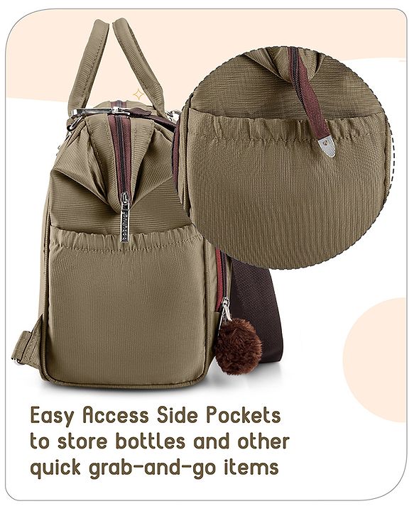 Babyhug 3-in-1 Diaper Bag Multifunctional Tote Sling & Backpack for Travel  - Brown