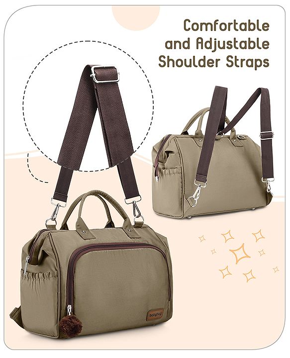 Babyhug 3-in-1 Diaper Bag Multifunctional Tote Sling & Backpack for Travel  - Brown