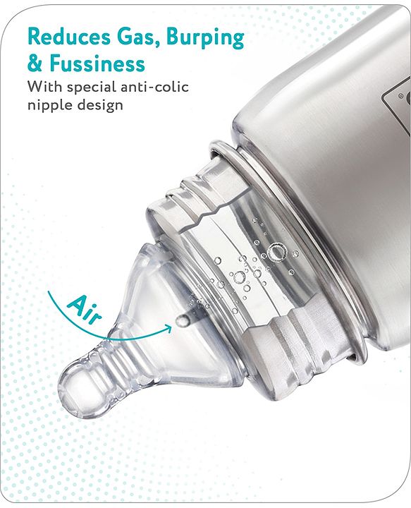 Babyhug Stainless Steel feeding bottle wide neck-200 ml
