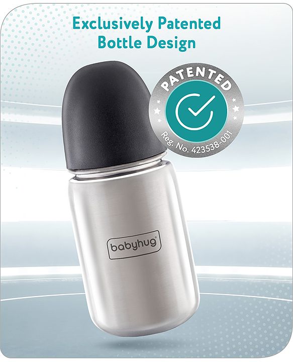 Babyhug Stainless Steel feeding bottle wide neck-200 ml