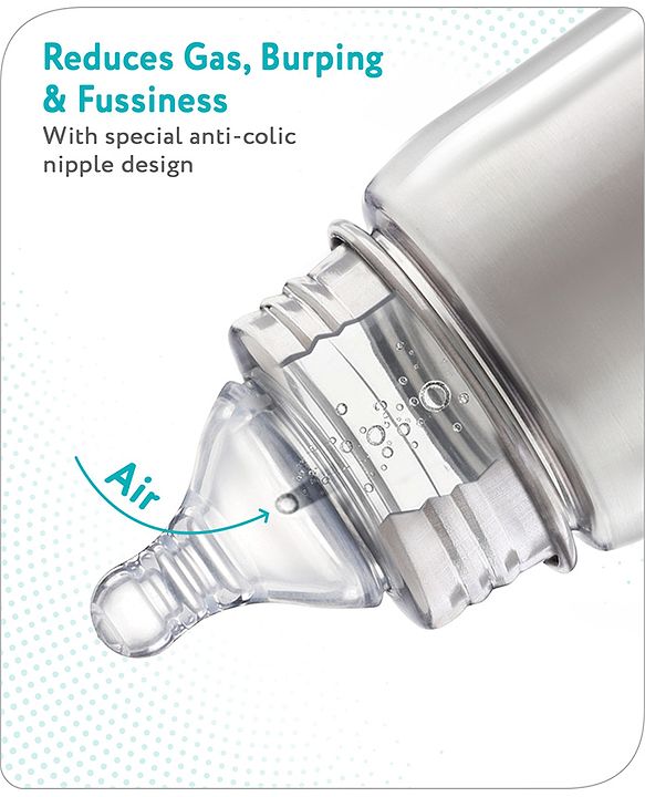 Babyhug Stainless Steel feeding bottle wide neck-200 ml
