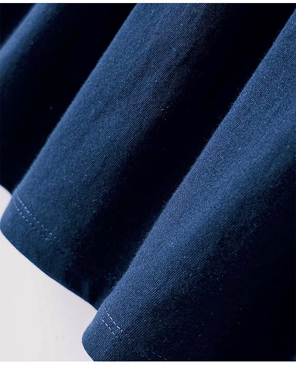 Babyhug Single Jersey Knit Sleeveless Solid Frock With Bloomer - Navy Blue