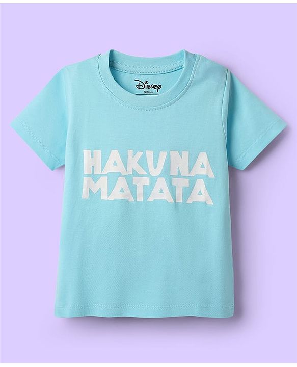 Babyhug Disney Cotton Knit Half Sleeves Shirt With T-Shirt With Lion King Print - Light Blue & White