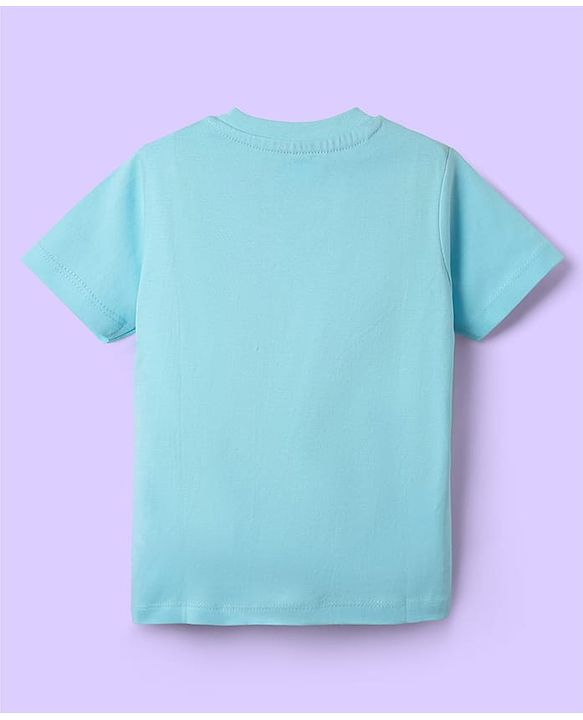 Babyhug Disney Cotton Knit Half Sleeves Shirt With T-Shirt With Lion King Print - Light Blue & White