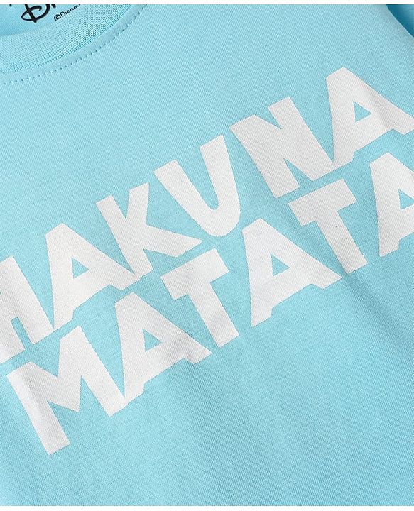 Babyhug Disney Cotton Knit Half Sleeves Shirt With T-Shirt With Lion King Print - Light Blue & White