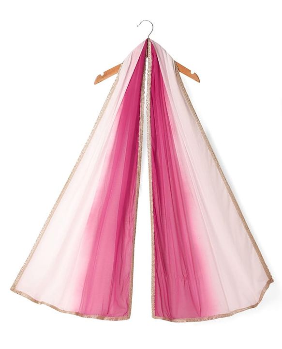 Pine Kids Sleeveless Foil Printed Choli Lehenga Set with Dupatta - Dark Pink