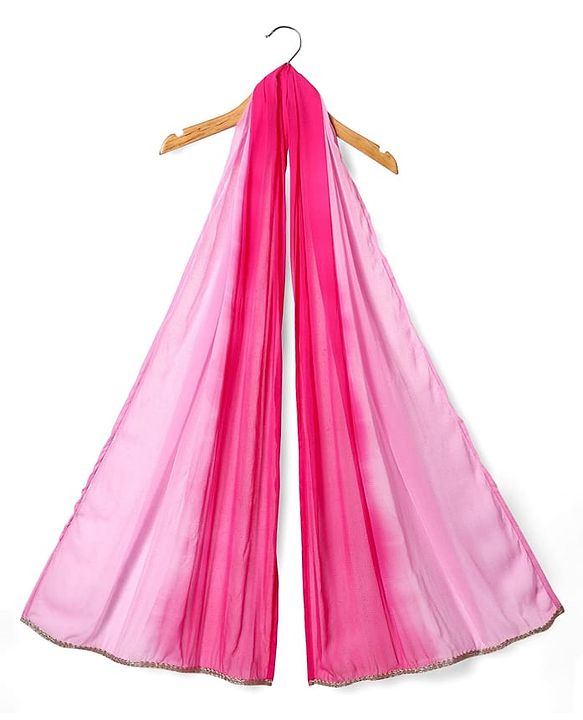 Pine Kids Woven Sleeveless Tie Dye  Choli  Lehenga  Set & Dupatta with Sequin Floral Design - Dark Pink