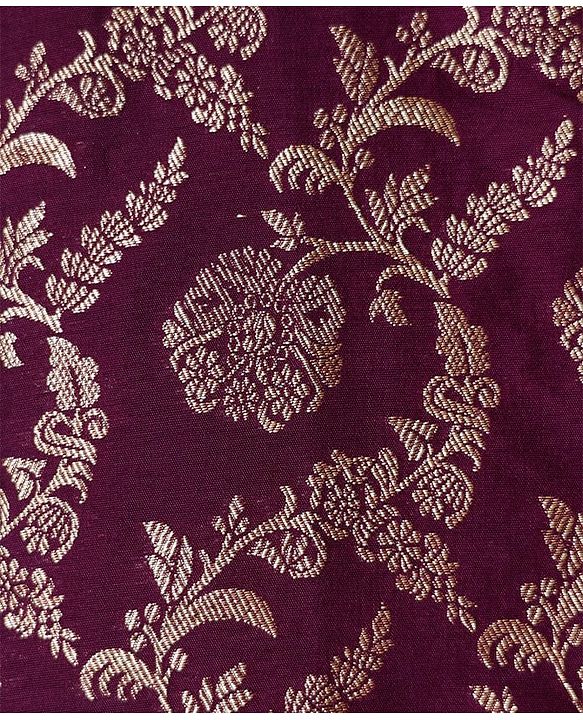 Pine Kids Woven Sleeveless Kurti Salwar Set With Foil Print & Dupatta - Wine