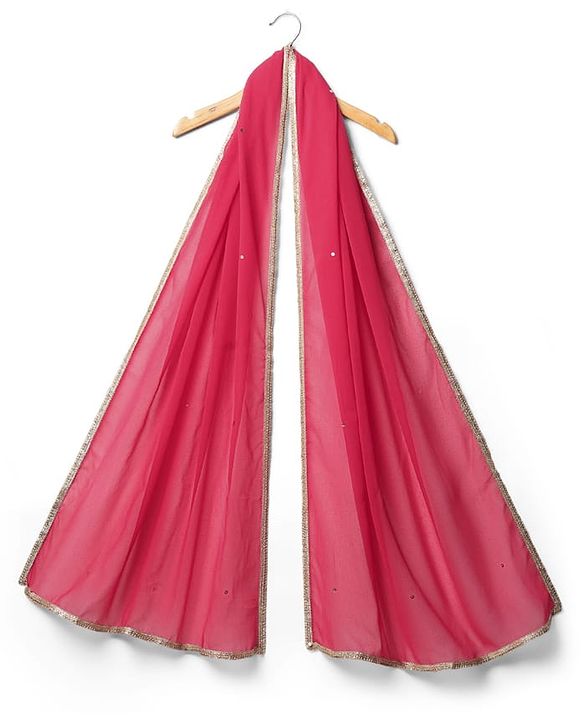 Pine Kids Woven Sleeveless Kurta Gharara Set With Floral Print & Dupatta - Dark Pink