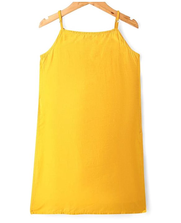 Pine Kids Woven Singlet Sleeves Floral Sequin Embroidered Kurta & Salwar Set with Dupatta - Mustard