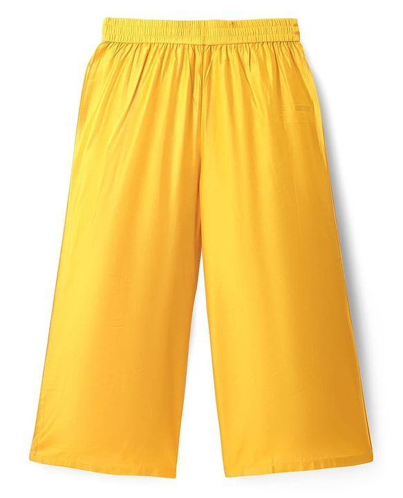 Pine Kids Woven Singlet Sleeves Floral Sequin Embroidered Kurta & Salwar Set with Dupatta - Mustard
