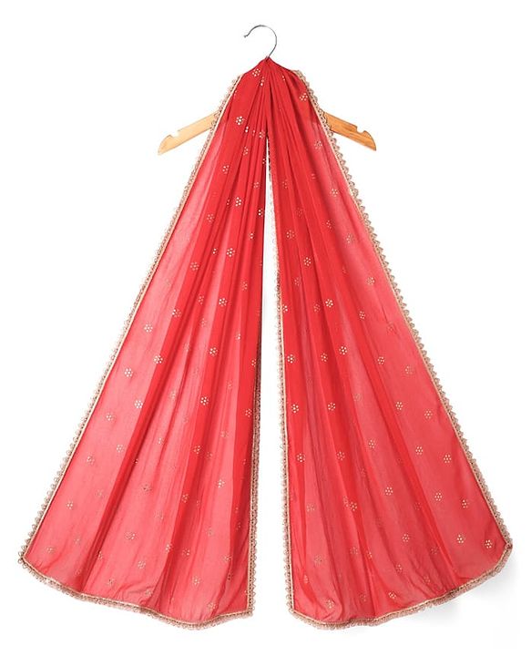 Pine Kids Woven Singlet Sleeves Floral Sequin Embroidered Kurta & Salwar Set with Dupatta - Mustard