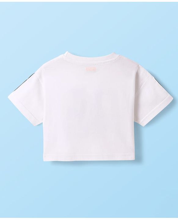 Babyhug Cotton Knit Half Sleeves T-Shirt With Los Angeles Text Print - White