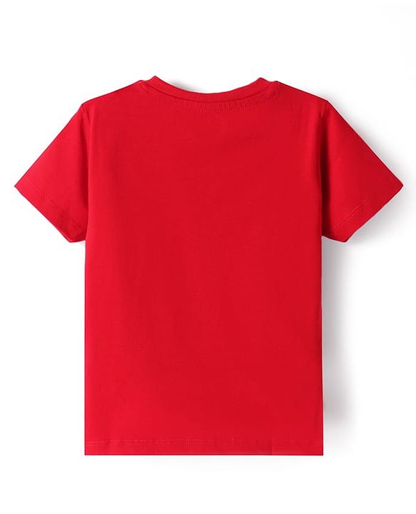 Babyhug Cotton Knit Half Sleeves T-Shirt with Text Print - Red