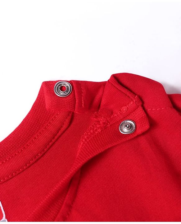 Babyhug Cotton Knit Half Sleeves T-Shirt with Text Print - Red