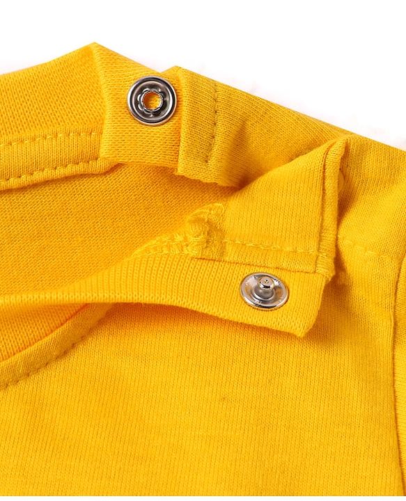 Babyhug Cotton Knit Half Sleeves T-Shirt With Whats Up Text Print -Yellow