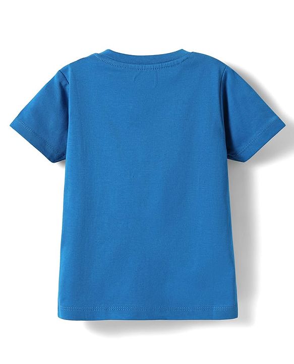 Babyhug Cotton Knit Half Sleeves T-Shirt With Play Like You Ment It Text Print - Blue