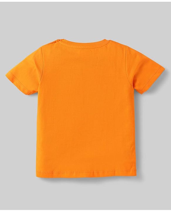 Babyhug Cotton Knit Half Sleeves T-Shirts with Sports Theme Print Pack of 3 - Orange White & Aqua Blue