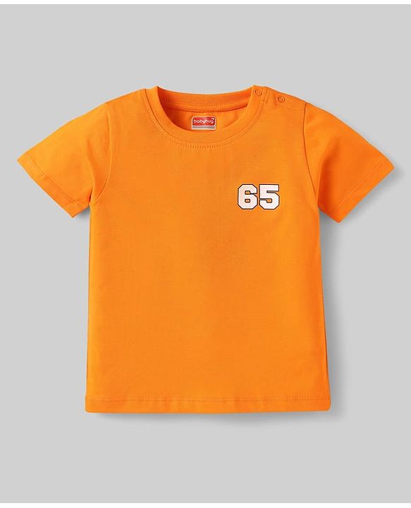Babyhug Cotton Knit Half Sleeves T-Shirts with Sports Theme Print Pack of 3 - Orange White & Aqua Blue