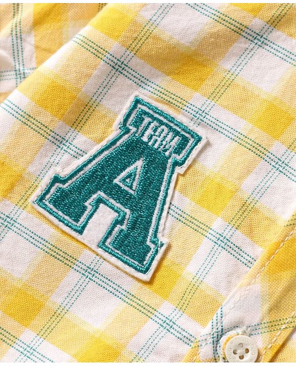 Babyhug Cotton Woven Half Sleeves Checkered Shirt - Yellow