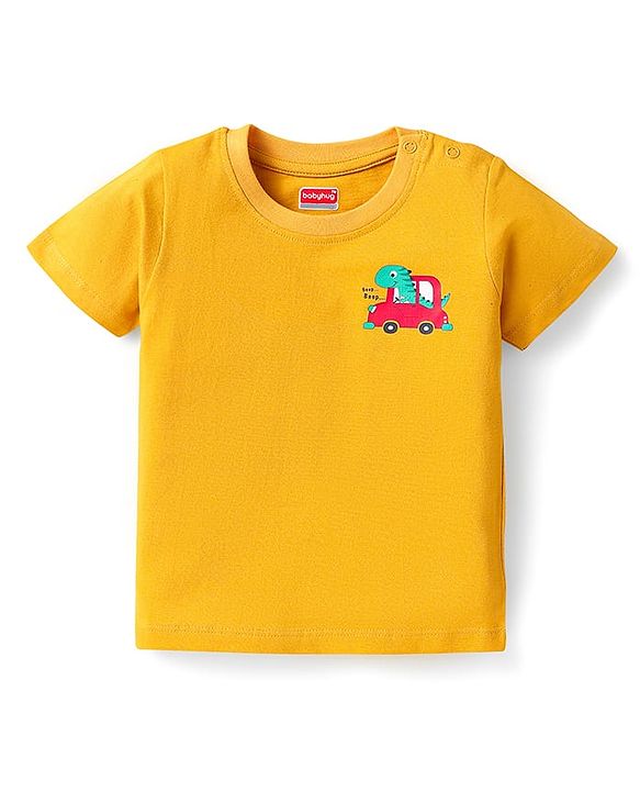 Babyhug Cotton Knit Half Sleeves T-Shirts With Animal & Vehicle Print Pack Of 3 - Red & Blue