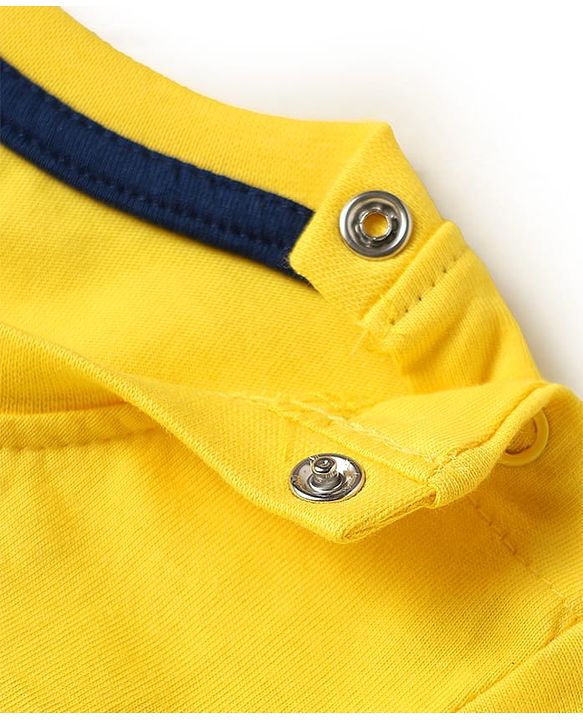 Babyhug Cotton Knit Half Sleeves T-Shirts with Bear Print Pack of 3 - Yellow Dark Red & Yellow