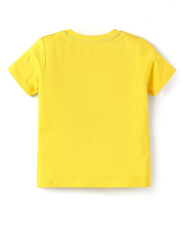 Babyhug Cotton Knit Half Sleeves T-Shirts with Bear Print Pack of 3 - Yellow Dark Red & Yellow