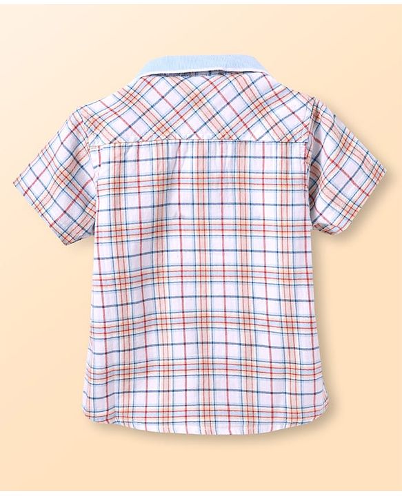 Babyhug Cotton Woven Half Sleeves Checks Shirt - Multicolour