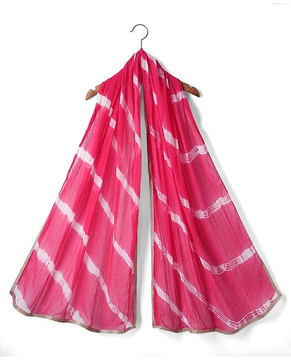 Pine Kids Rayon Woven Full Sleeves Choli Lehenga Set & Dupatta With Bandhani Print & Lace Detailing - Blue