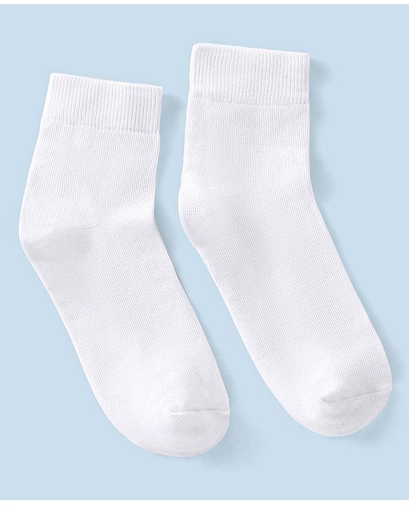 Pine Kids Knit High Ankle Length School Socks Pack of 3 - White