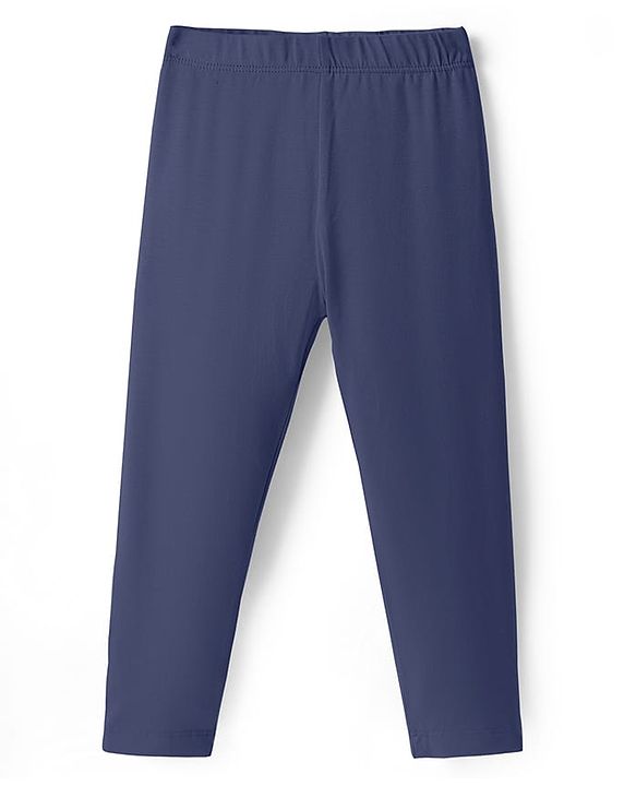 Babyhug Cotton Lycra Full Length Skinny Fit Solid Leggings with Stretch - Navy