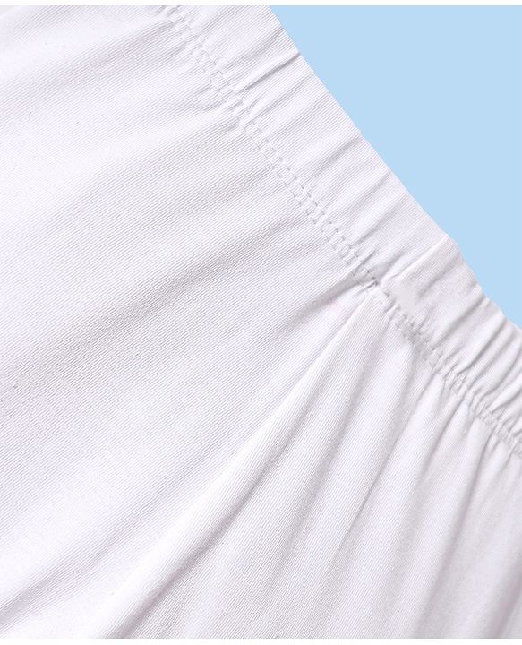 Babyhug Cotton Lycra Full Length Skinny Fit Solid Leggings with Stretch - White