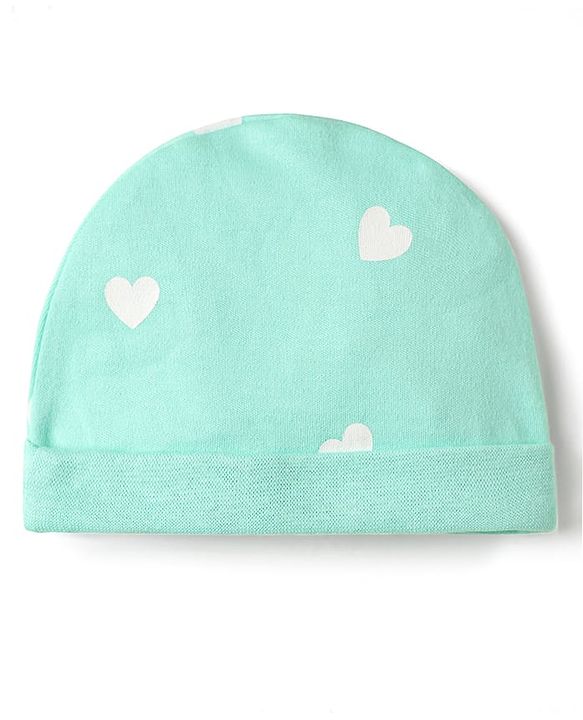 Babyhug Disney 100% Cotton Cap Mittens & Booties Set With Minnie Mouse Graphics Turquoise - Diameter 10 cm