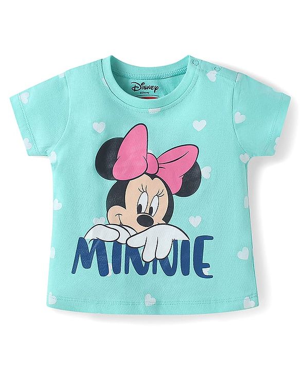Babyhug Disney Single Jersey Knit Half Sleeve T-Shirts Pack Of 3 With Minnie Mouse Family Graphics - Yellow & Plum