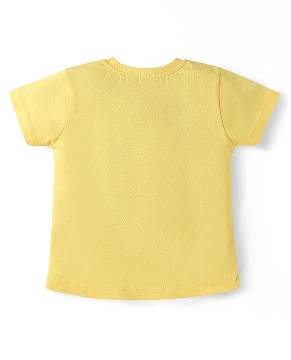 Babyhug Disney Single Jersey Knit Half Sleeve T-Shirts Pack Of 3 With Minnie Mouse Family Graphics - Yellow & Plum