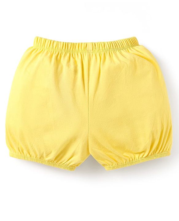 Babyhug Single Jersey Knit Bloomers  With Minnie Mouse Family Graphics Pack Of 3 - Yellow Pink & Light Green