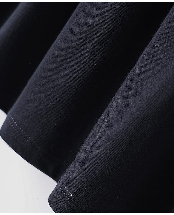 Babyhug Single Jersey Knit Sleeveless Solid Frock With Bloomer - Black