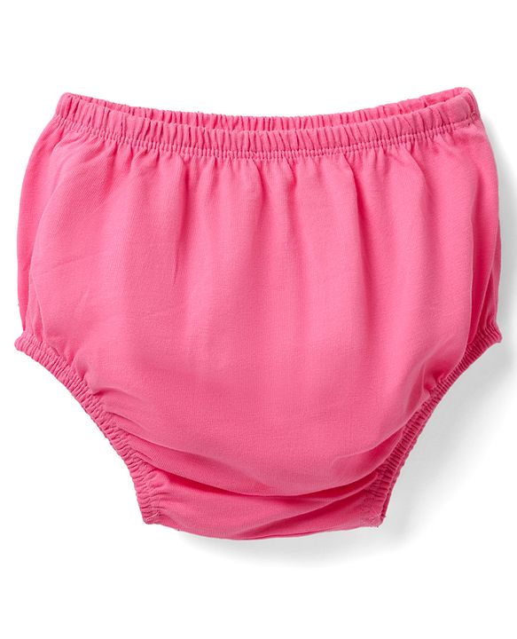 Babyhug Single Jersey Knit Sleeveless Solid Color Frock & Bloomer with Frill Detailing - Dark Pink