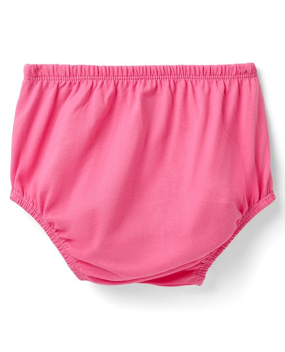 Babyhug Single Jersey Knit Sleeveless Solid Color Frock & Bloomer with Frill Detailing - Dark Pink