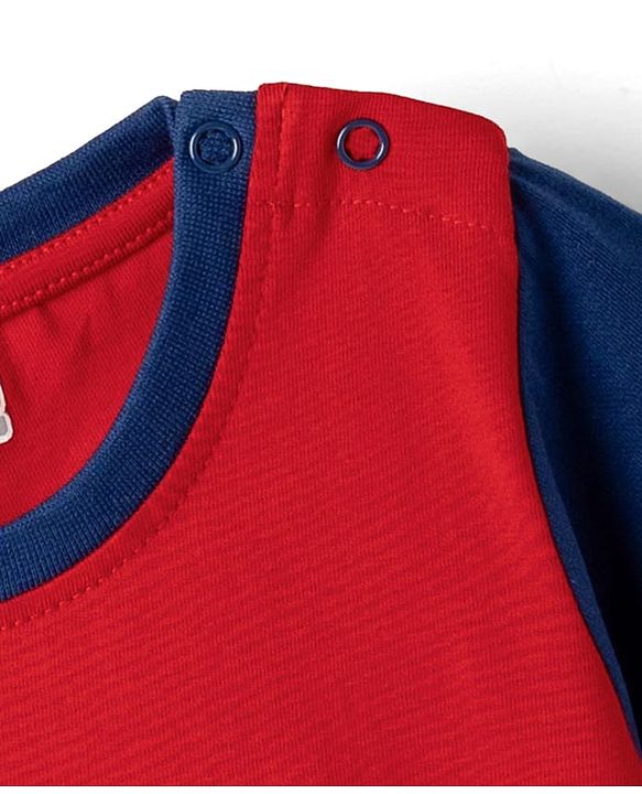 Babyhug Cotton Knit Half Sleeves T-Shirt with Text Print - Red
