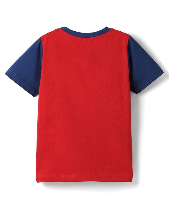Babyhug Cotton Knit Half Sleeves T-Shirt with Text Print - Red