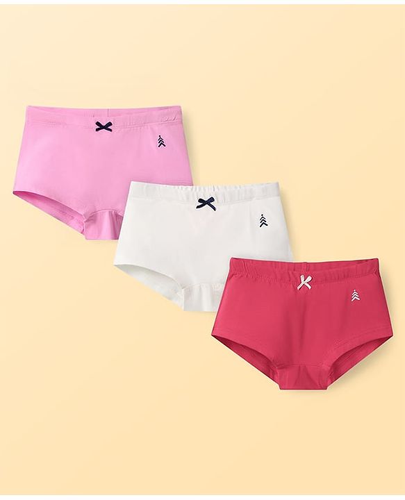 Pine Kids Cotton Elastane Knit Solid Color Hipsters Pack of 3 ( Color May Vary )